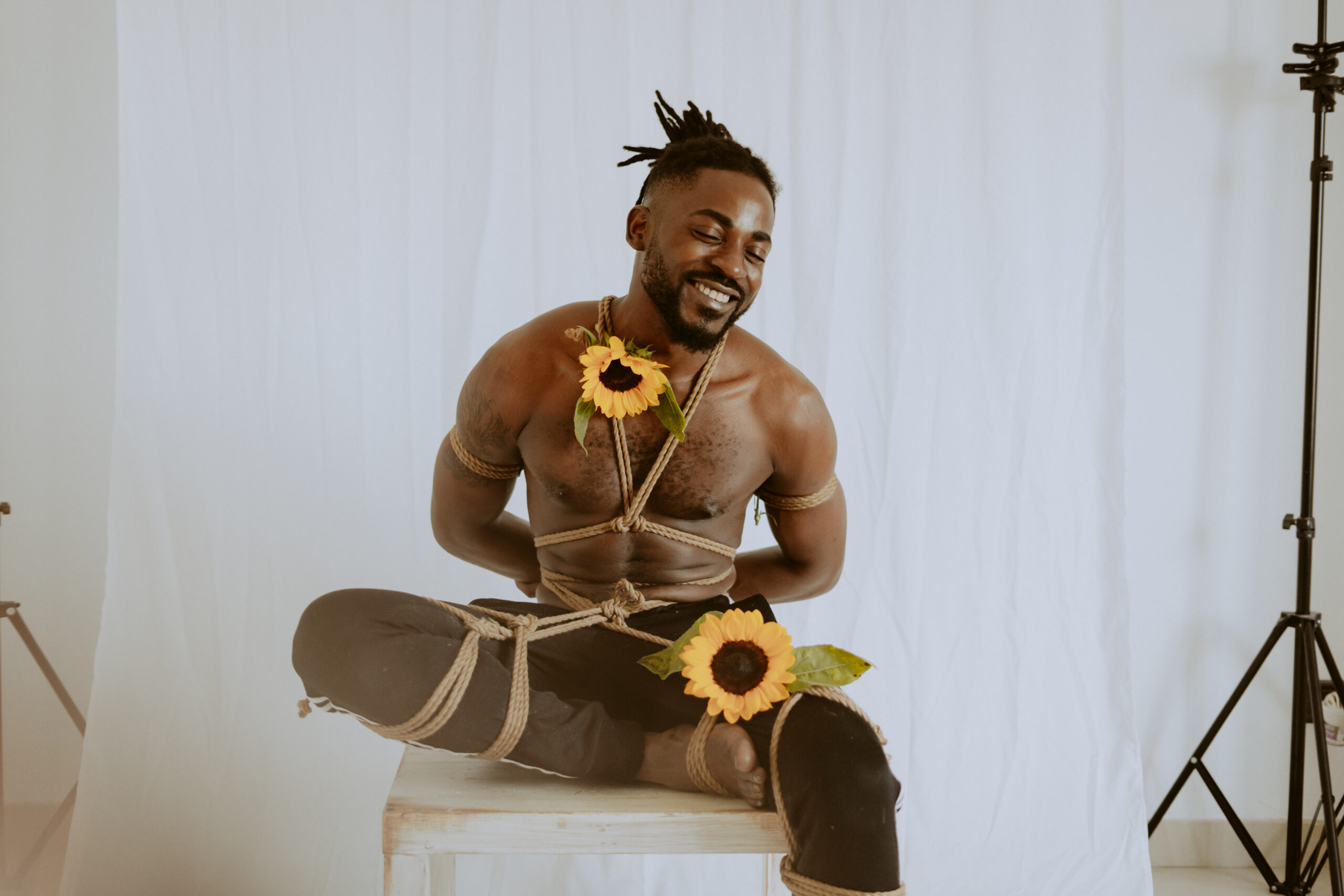 Intimate shibari session