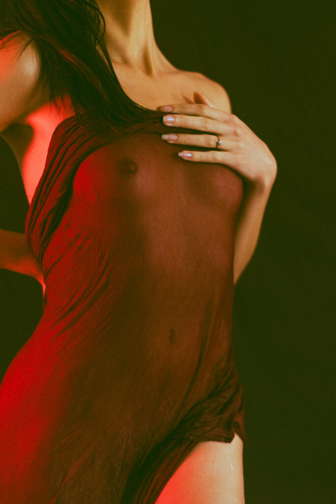 Nude photo shoot in studio