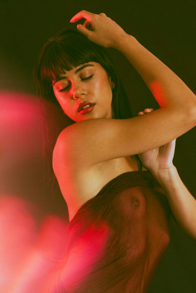 Nude photo shoot in studio