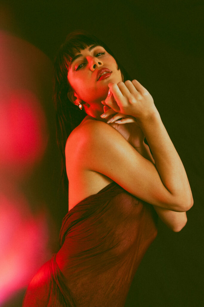 Nude photo shoot in studio