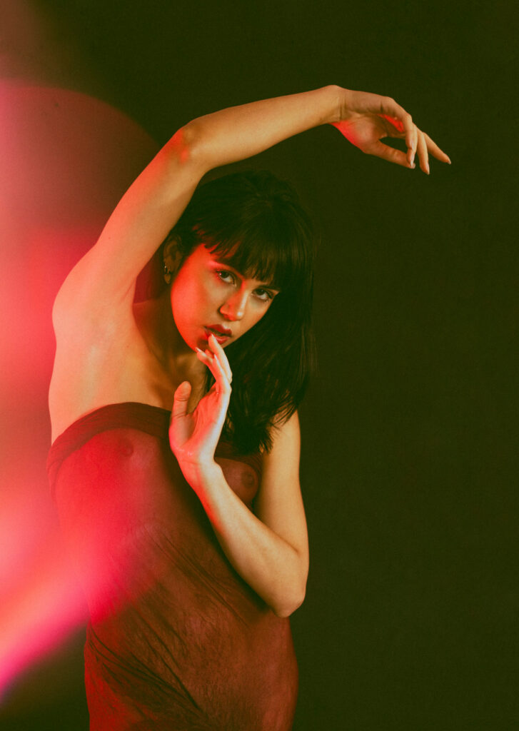 Nude photo shoot in studio