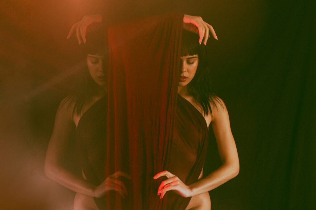 Nude photo shoot in studio