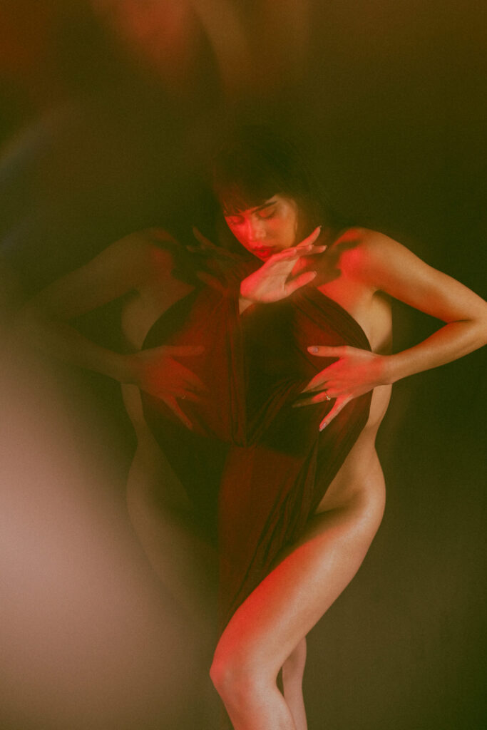 Nude photo shoot in studio