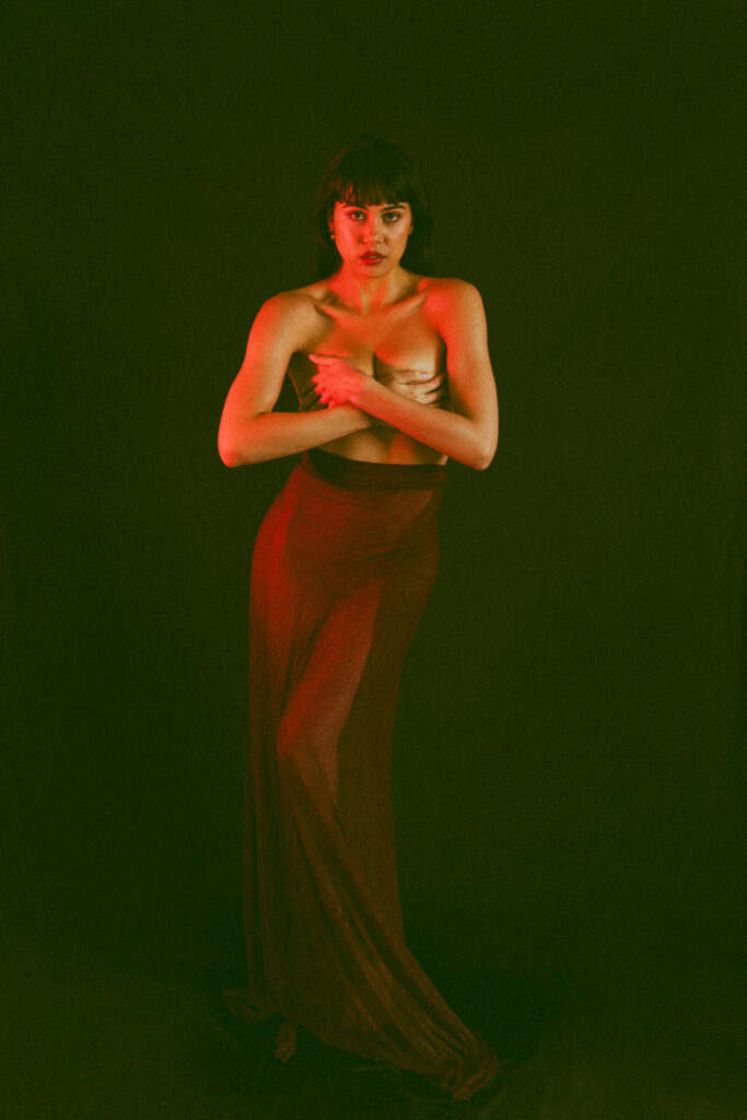 Nude photo shoot in studio