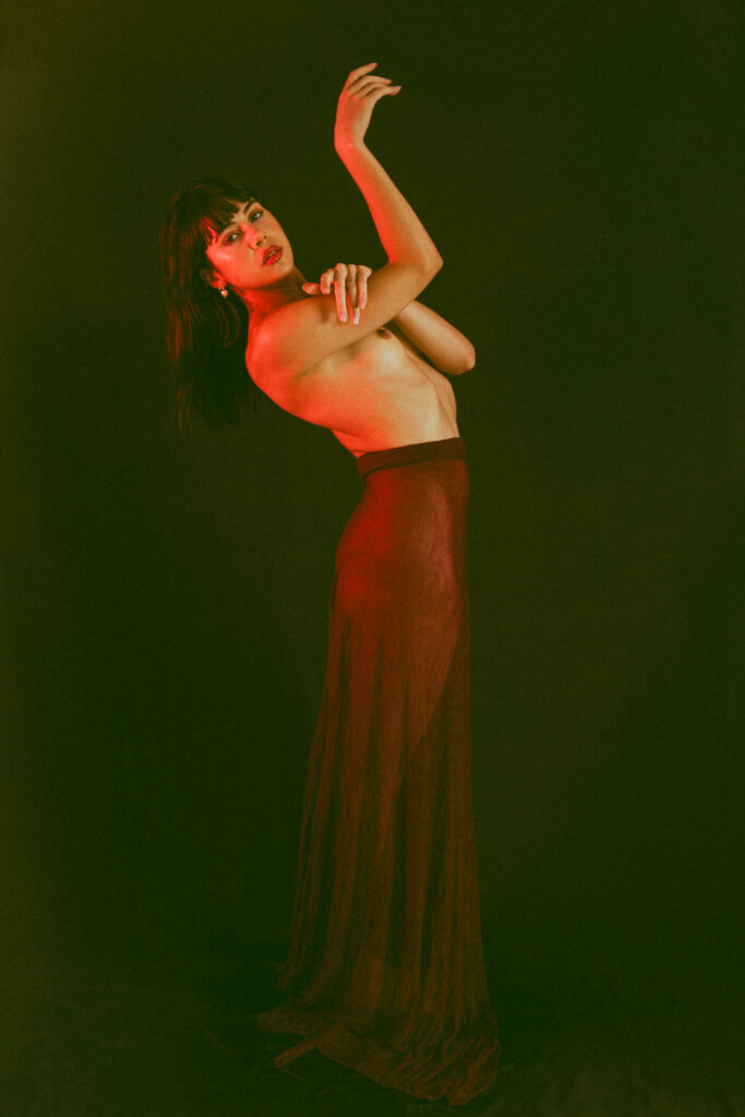 Nude photo shoot in studio