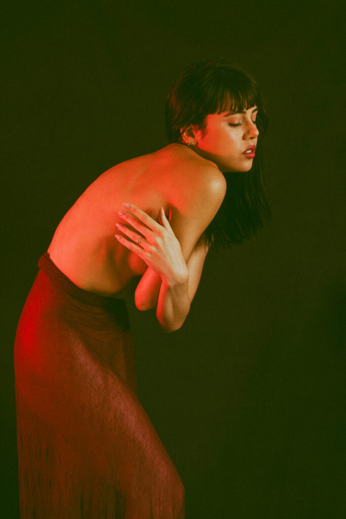 Nude photo shoot in studio