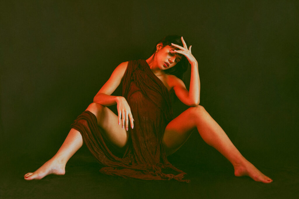 Nude photo shoot in studio