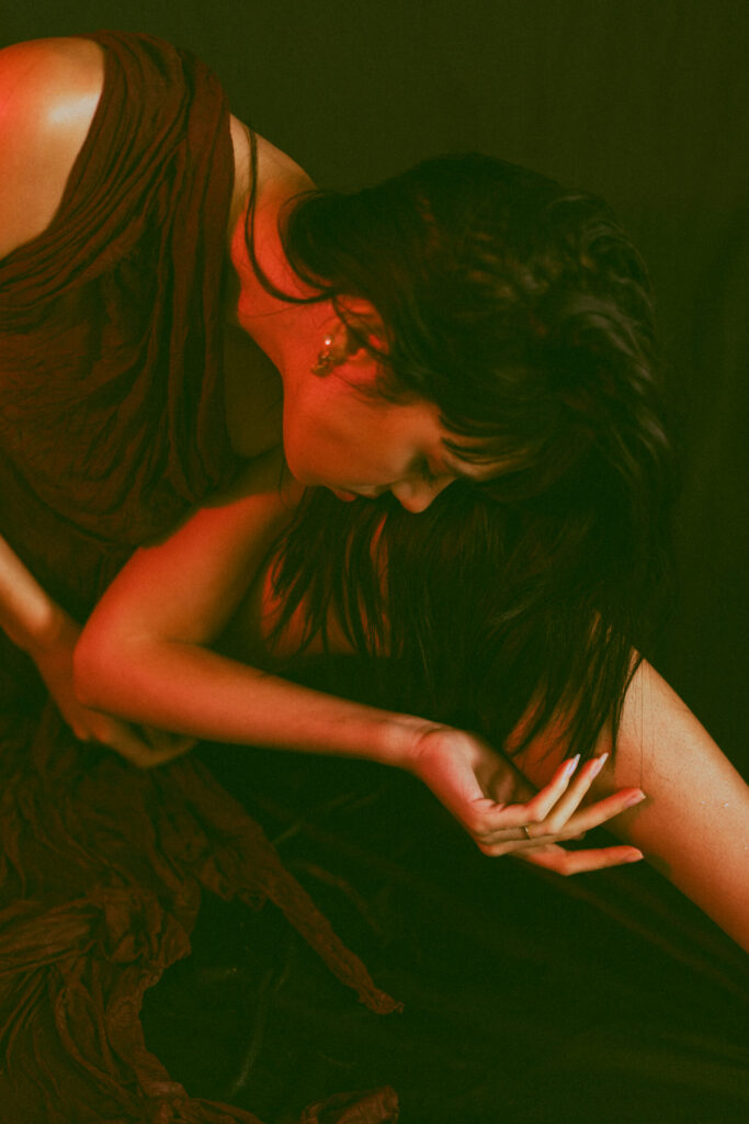 Nude photo shoot in studio