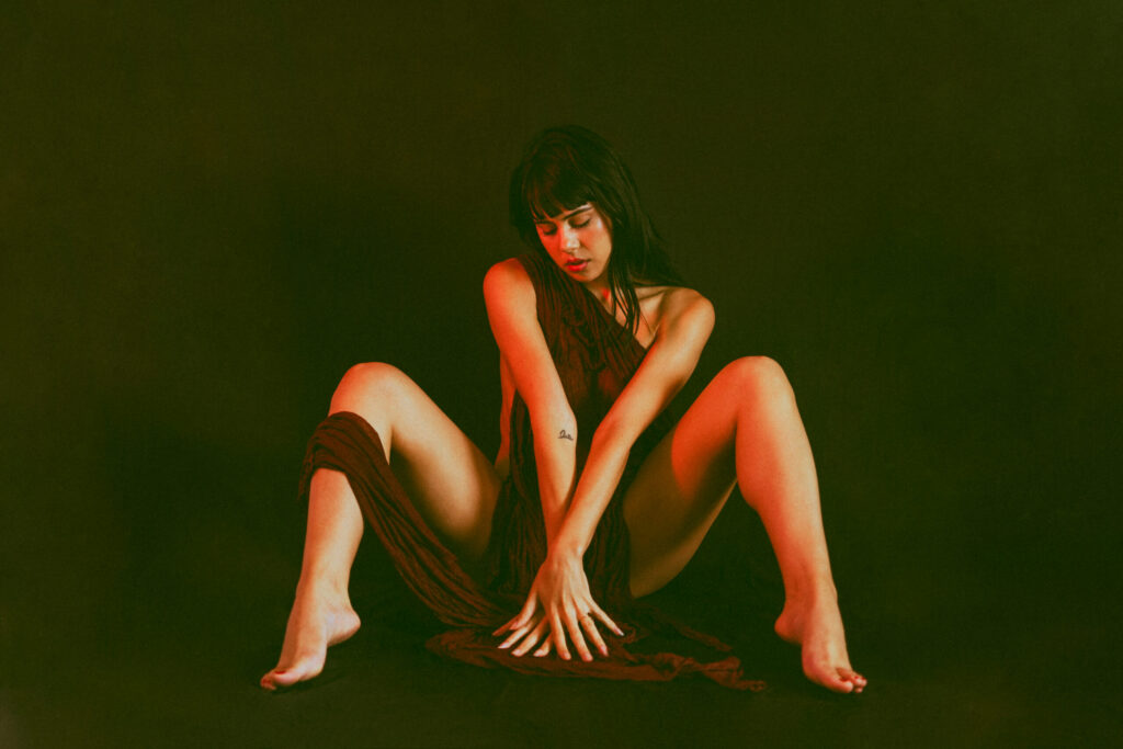 Nude photo shoot in studio