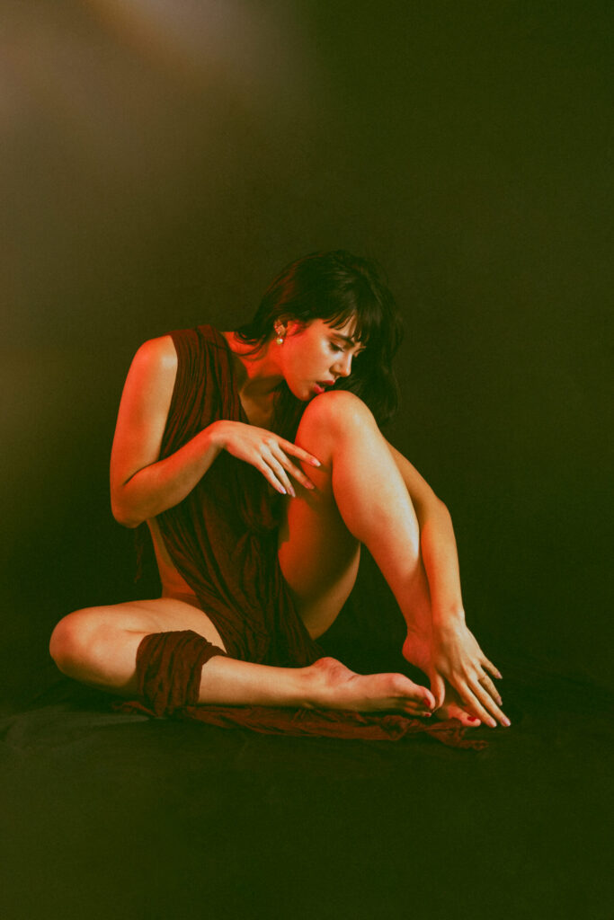 Nude photo shoot in studio