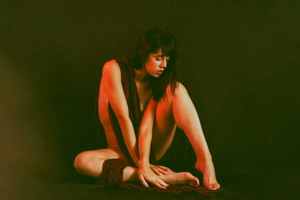 Nude photo shoot in studio