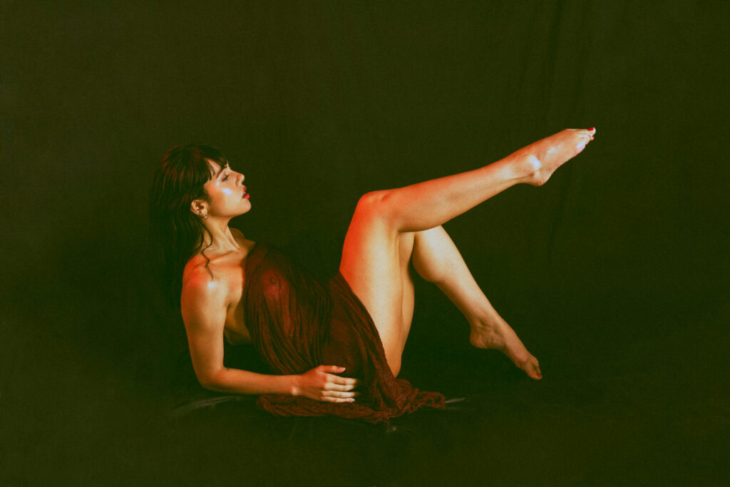 Nude photo shoot in studio