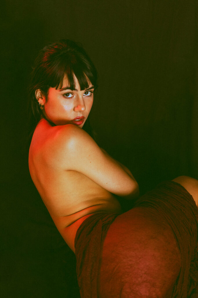 Nude photo shoot in studio