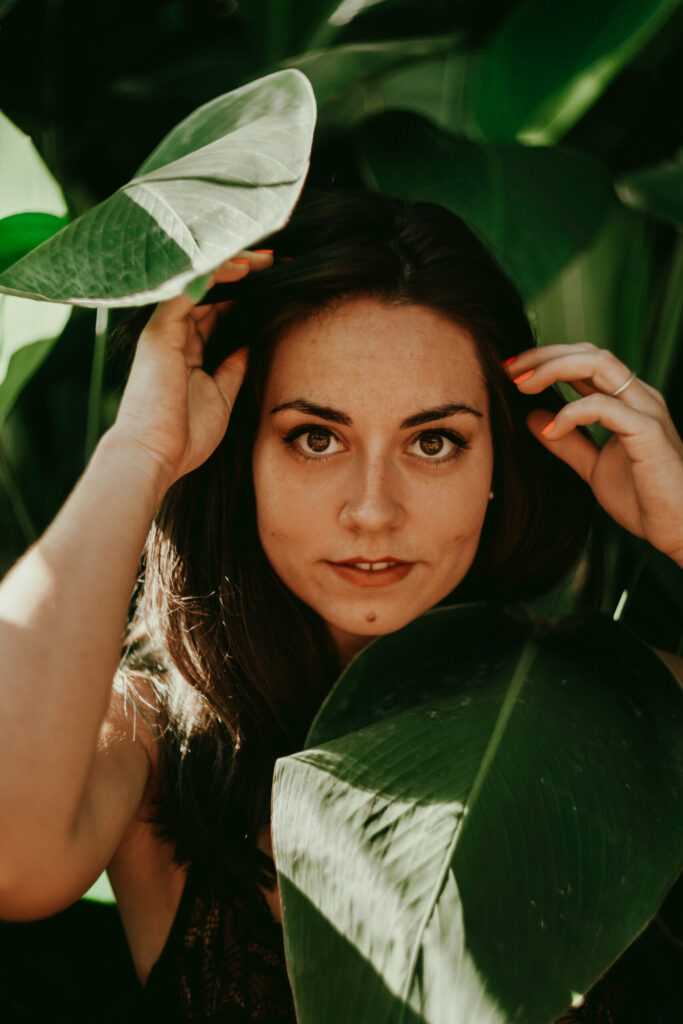 Sesión de fotos en lencería en exteriores