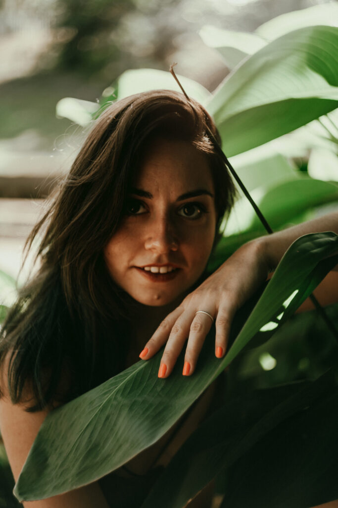 Sesión de fotos en lencería en exteriores