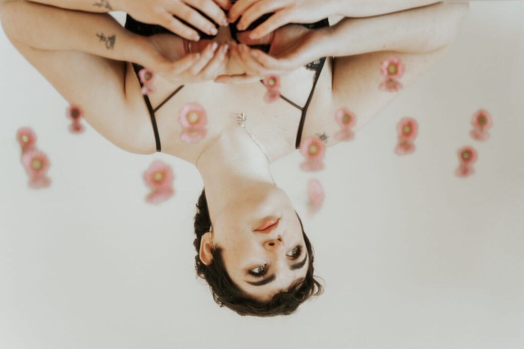 Sesión de fotos de lencería en estudio