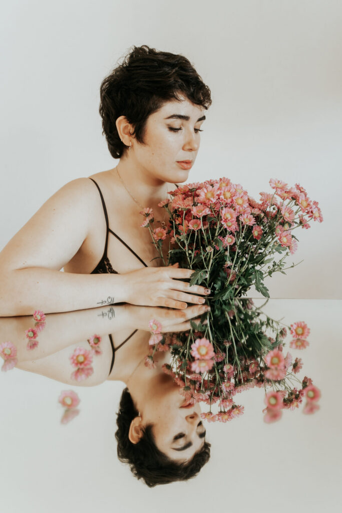 Sesión de fotos de lencería en estudio