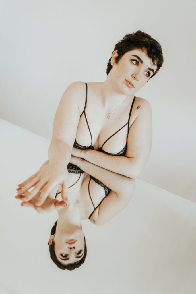 Sesión de fotos de lencería en estudio