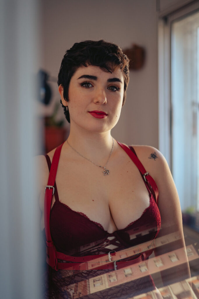 Sesión de fotos de lencería en estudio