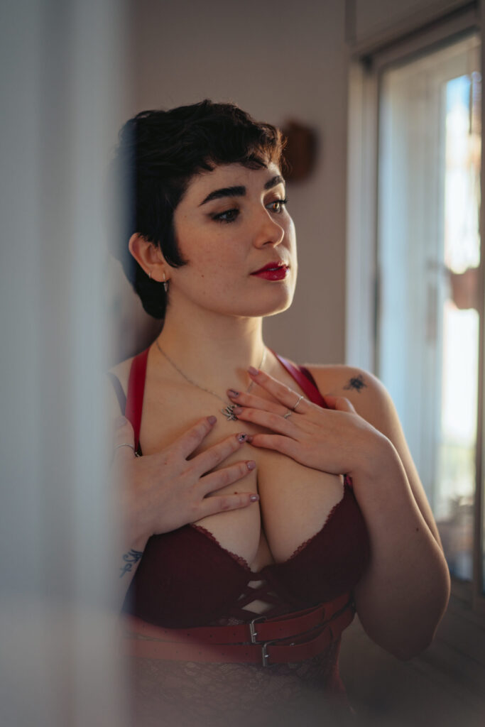 Sesión de fotos de lencería en estudio