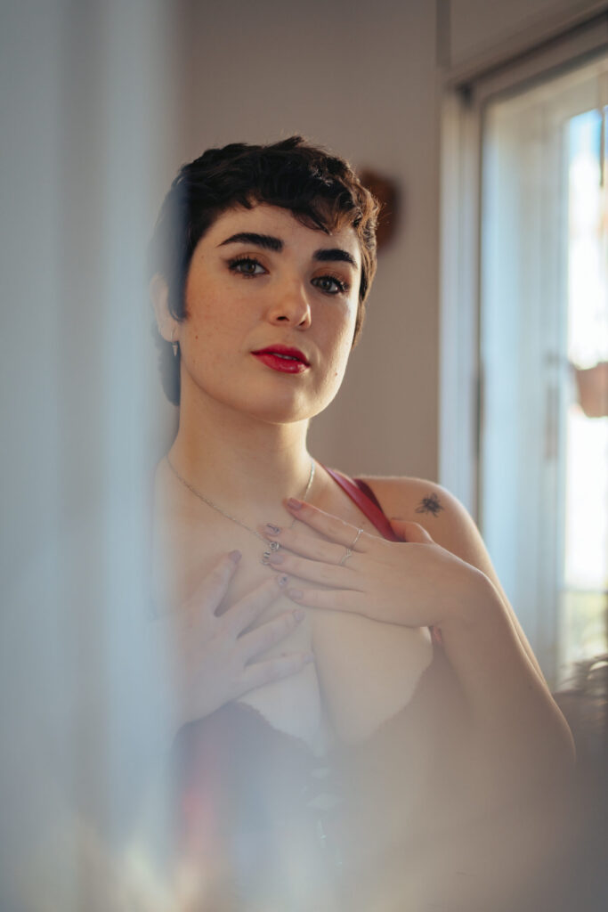 Sesión de fotos de lencería en estudio