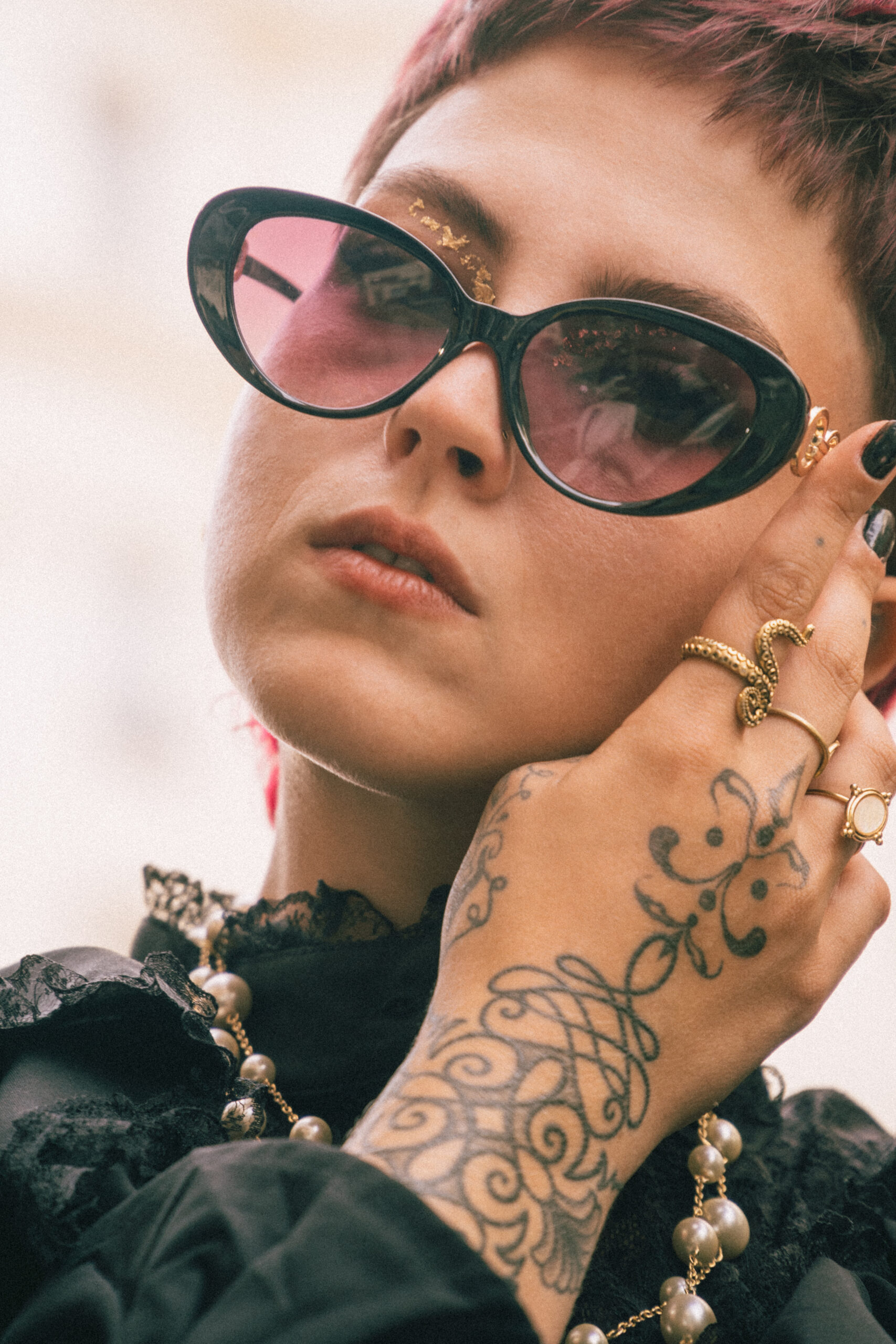 Fashion model photoshoot outdoors