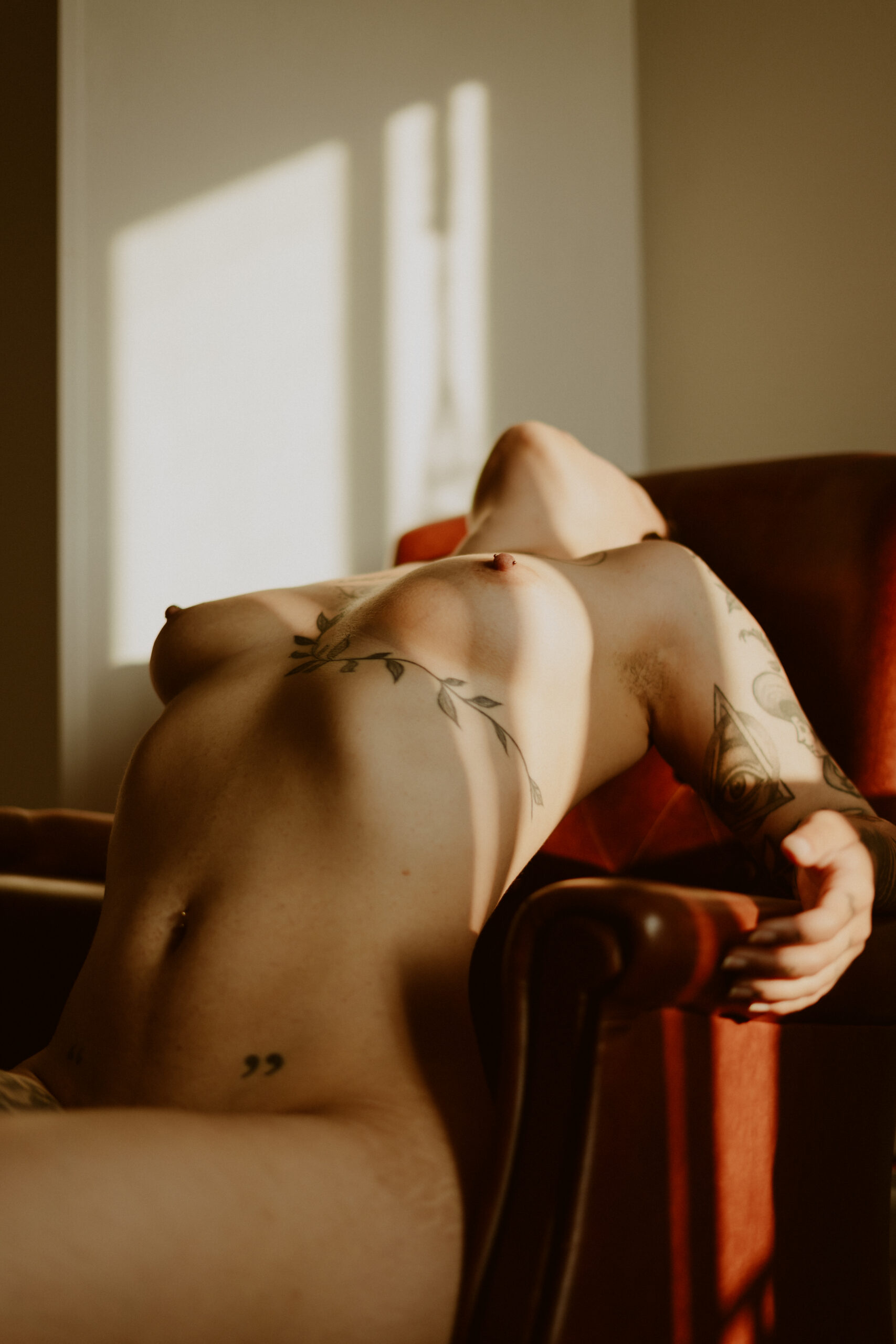 Autorretratos en sillón con luz del sol