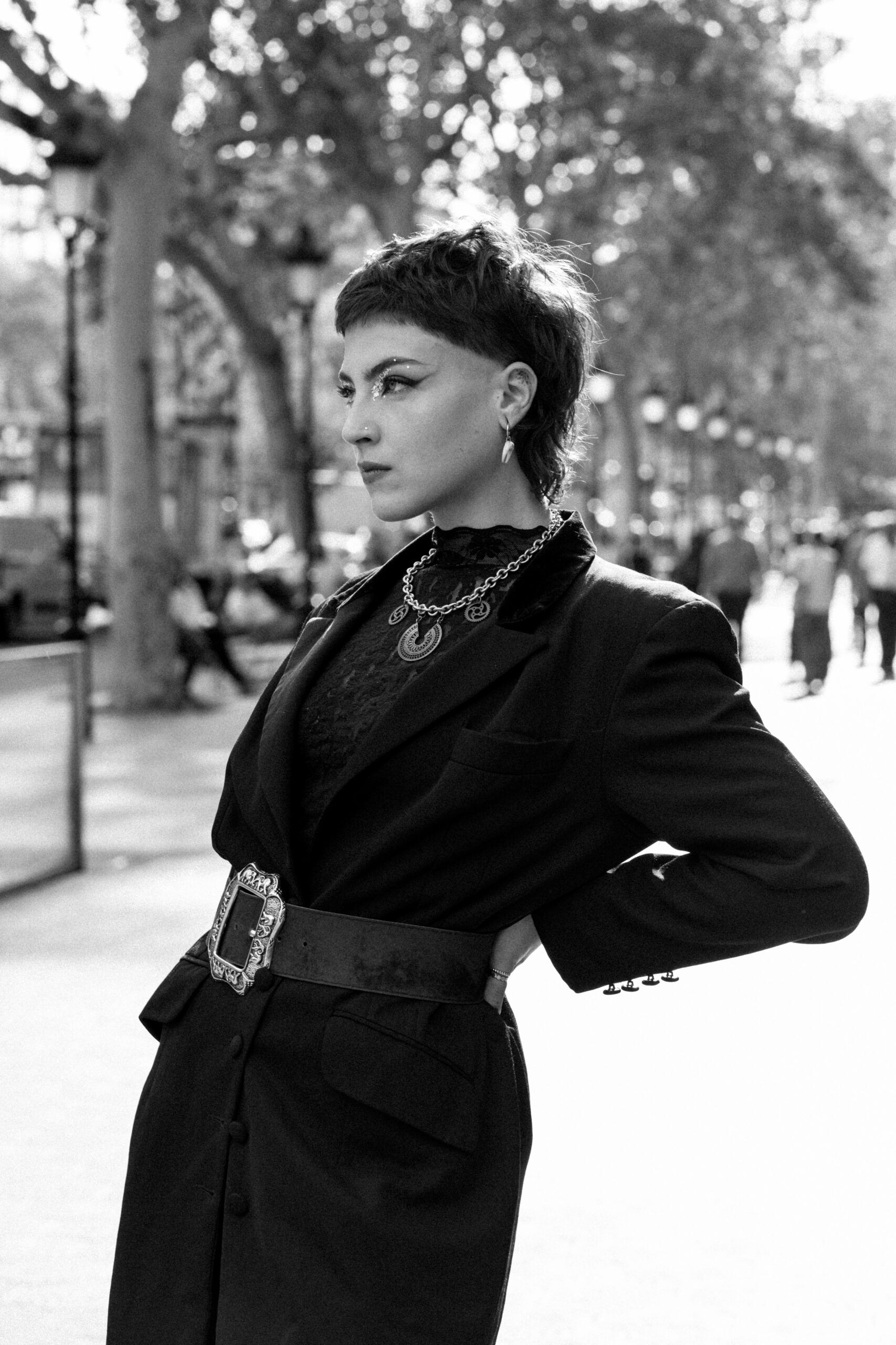 Fashion model photoshoot outdoors