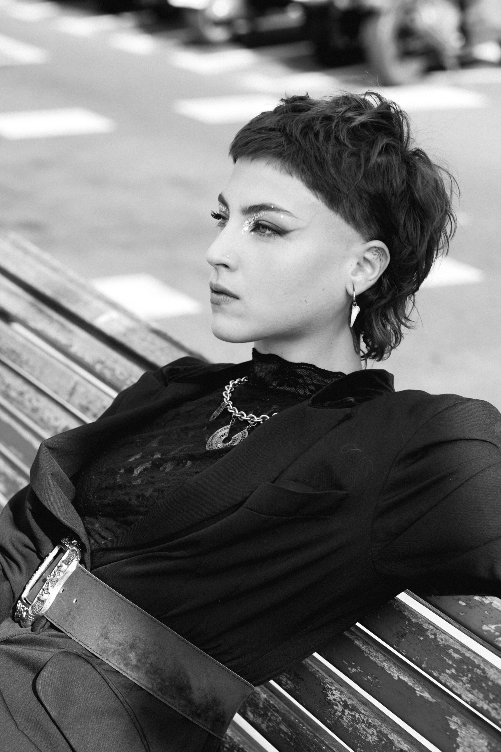 Fashion model photoshoot outdoors