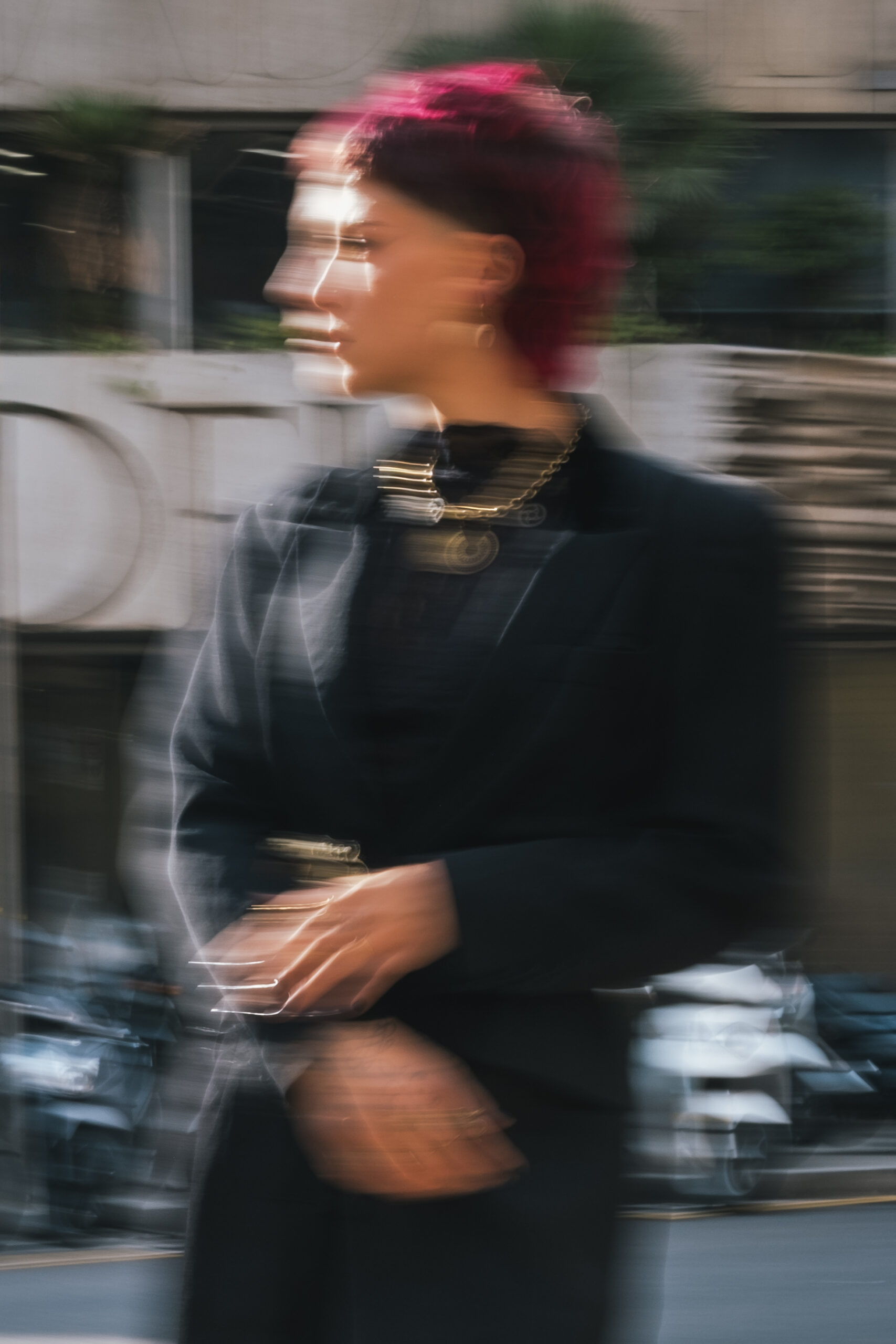 Fashion model photoshoot outdoors