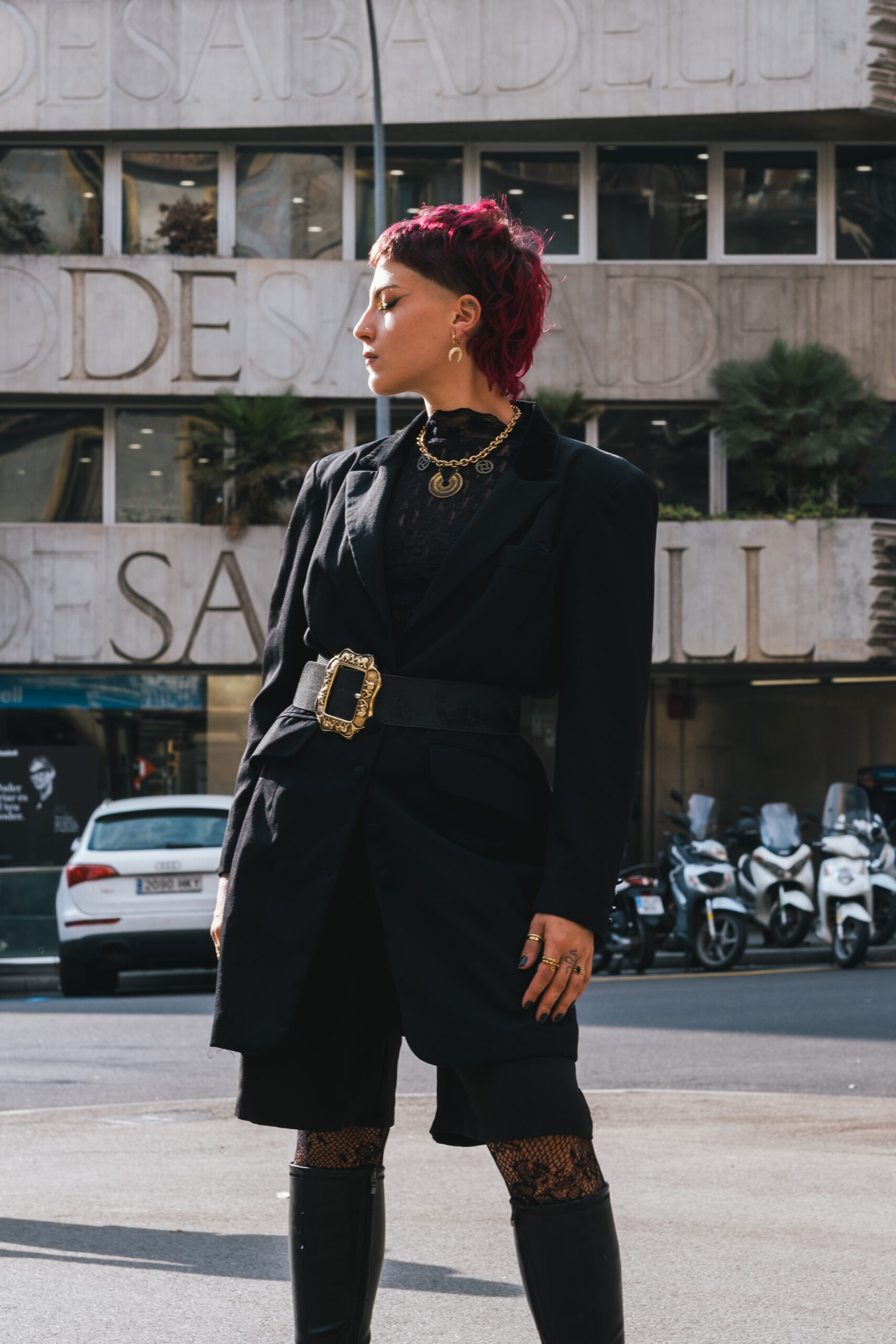 Fashion model photoshoot outdoors