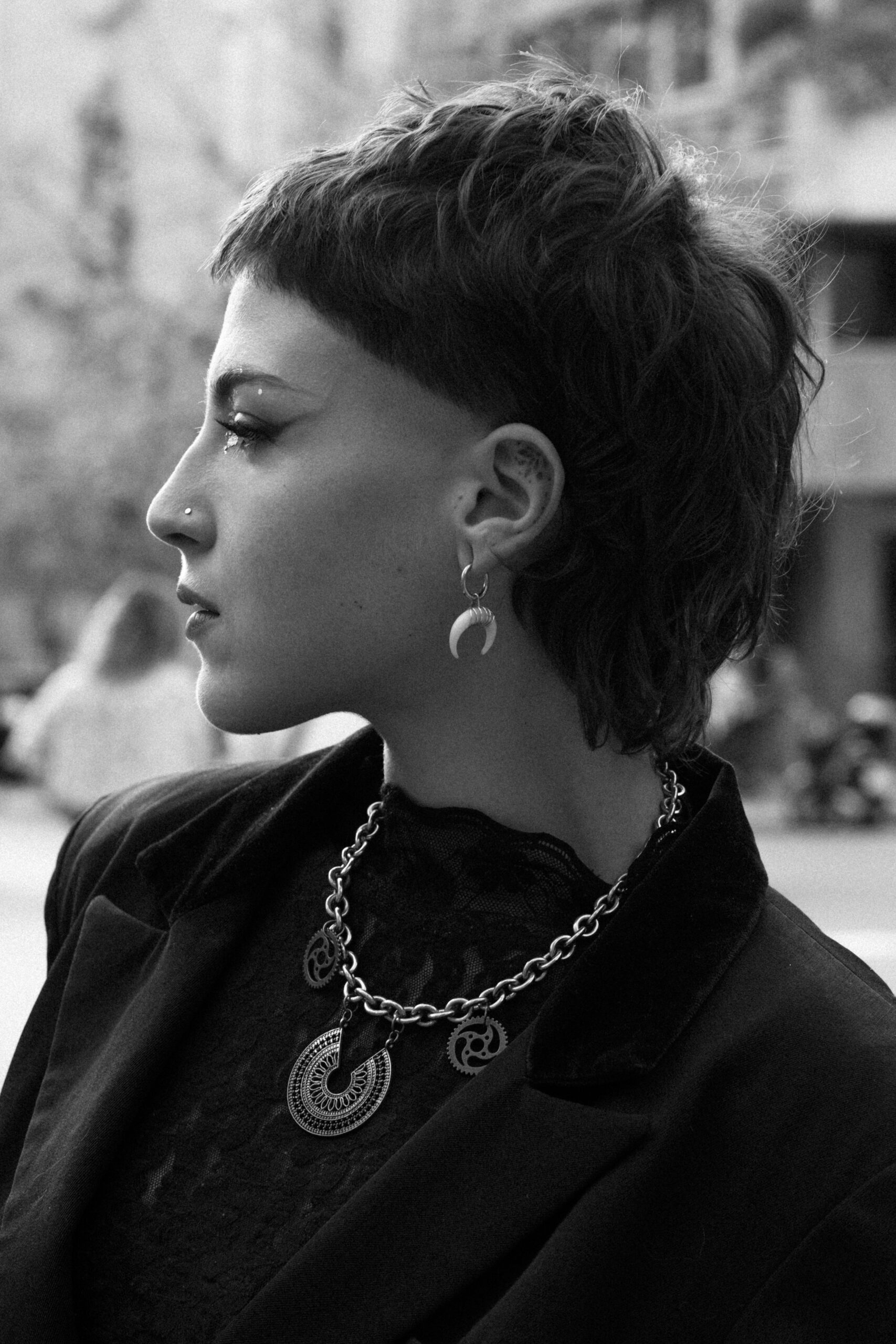 Fashion model photoshoot outdoors