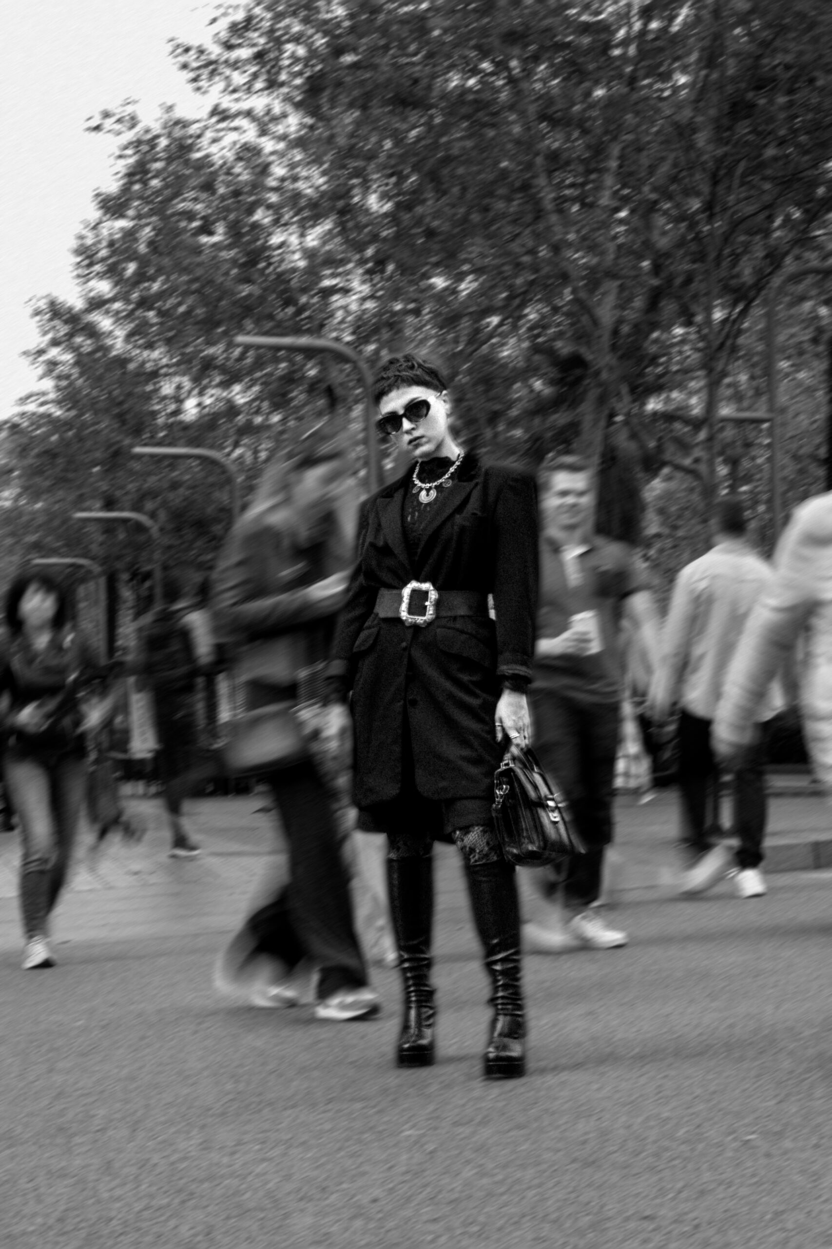 Fashion model photoshoot outdoors