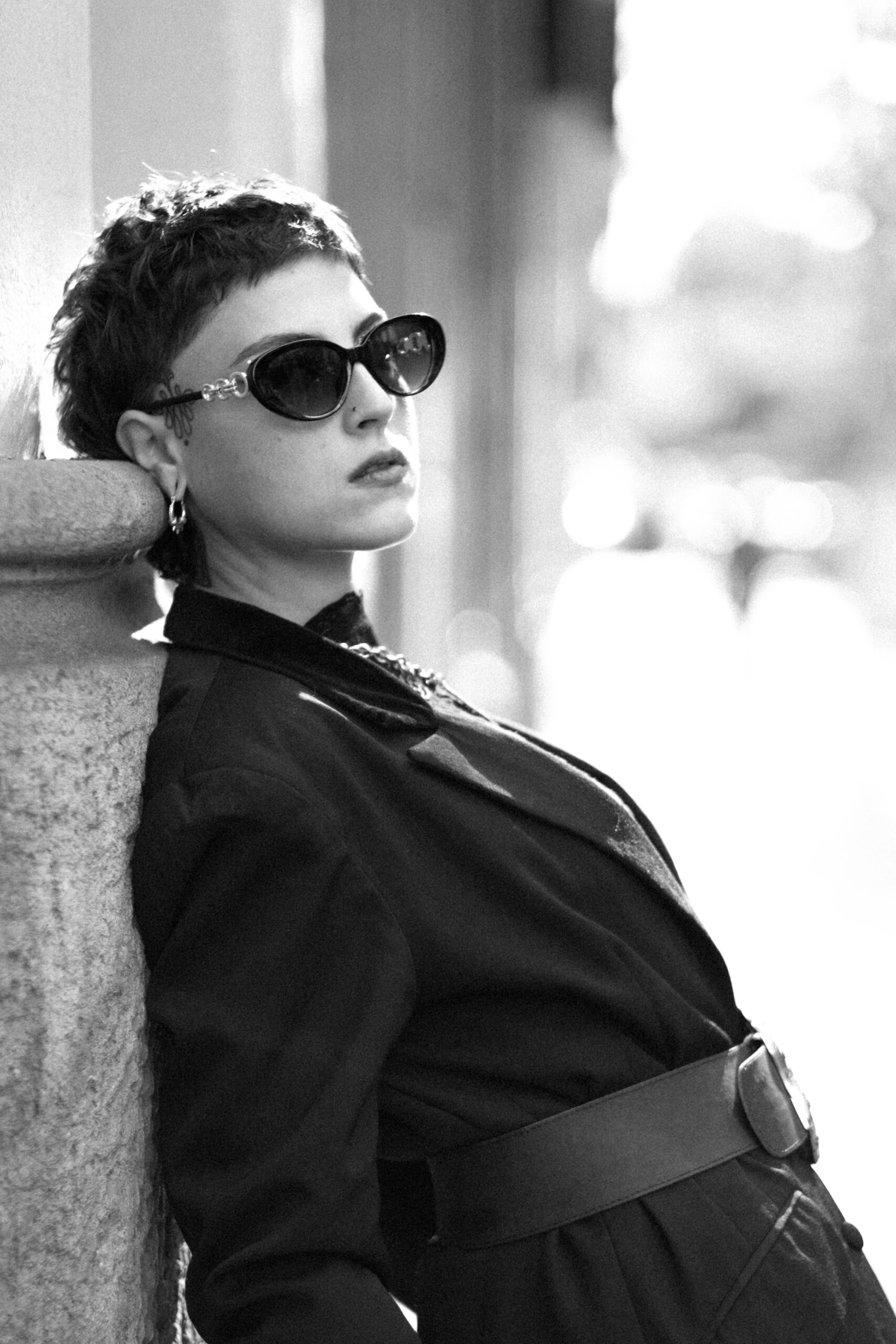 Fashion model photoshoot outdoors