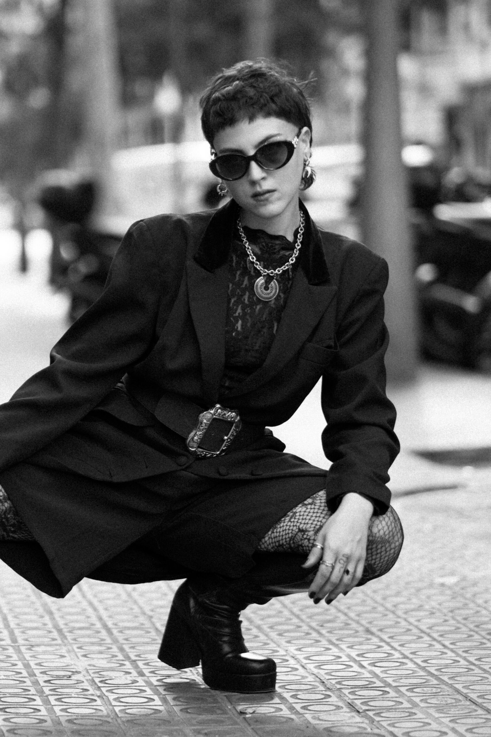 Fashion model photoshoot outdoors