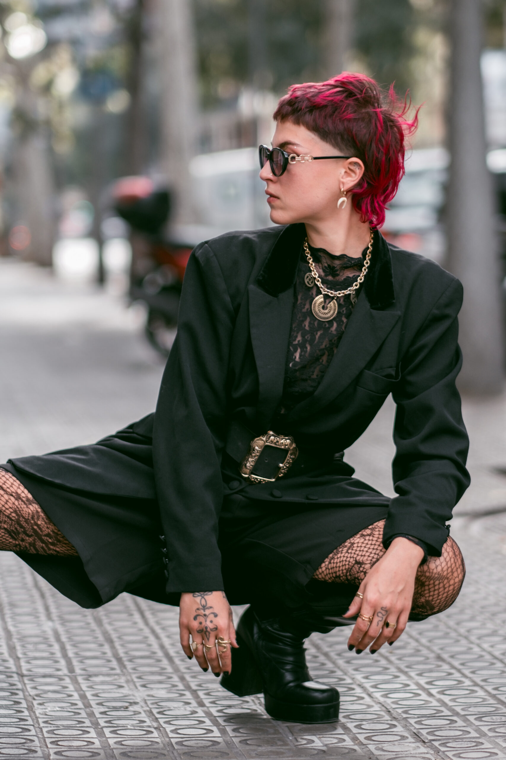 Fashion model photoshoot outdoors