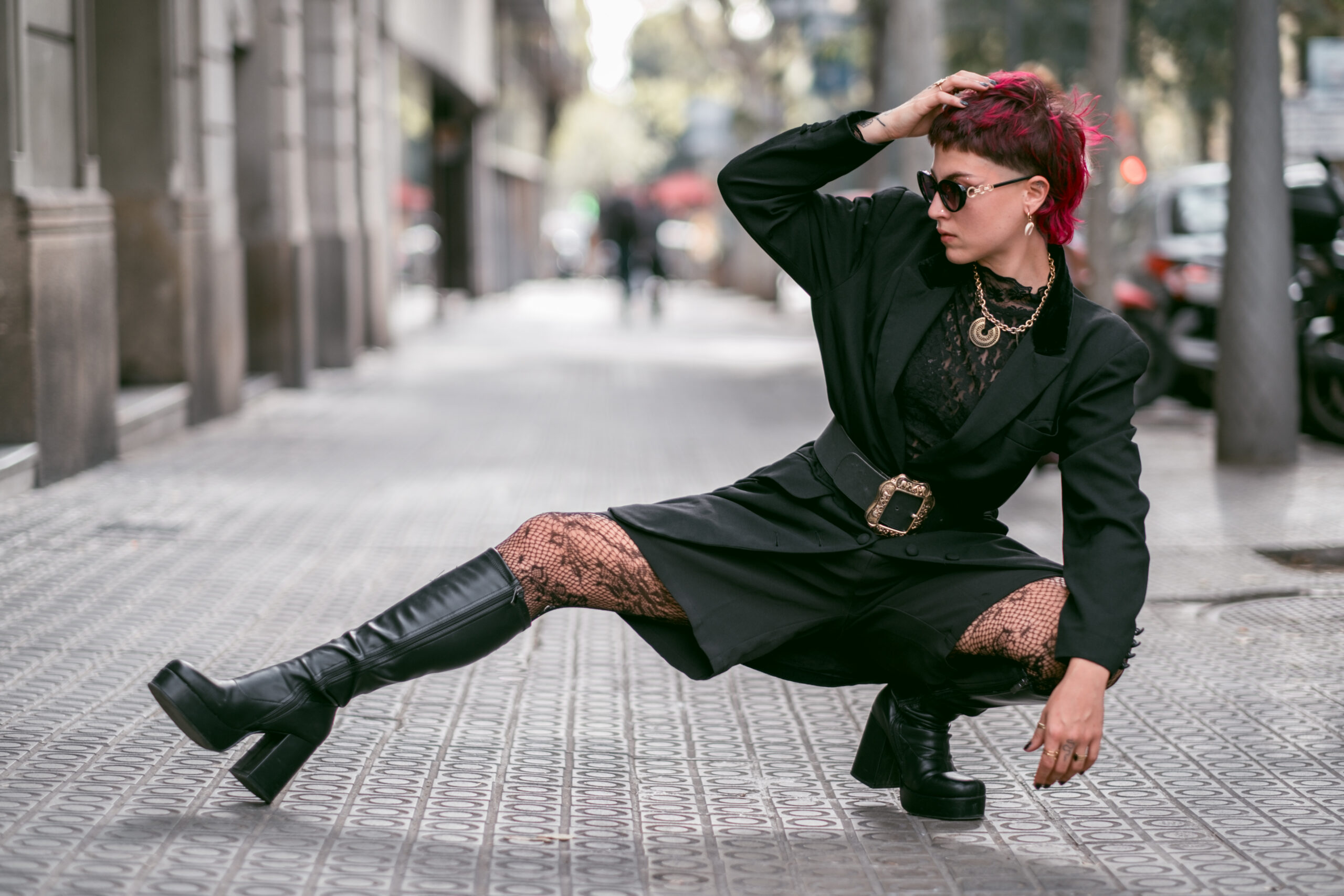 Fashion model photoshoot outdoors