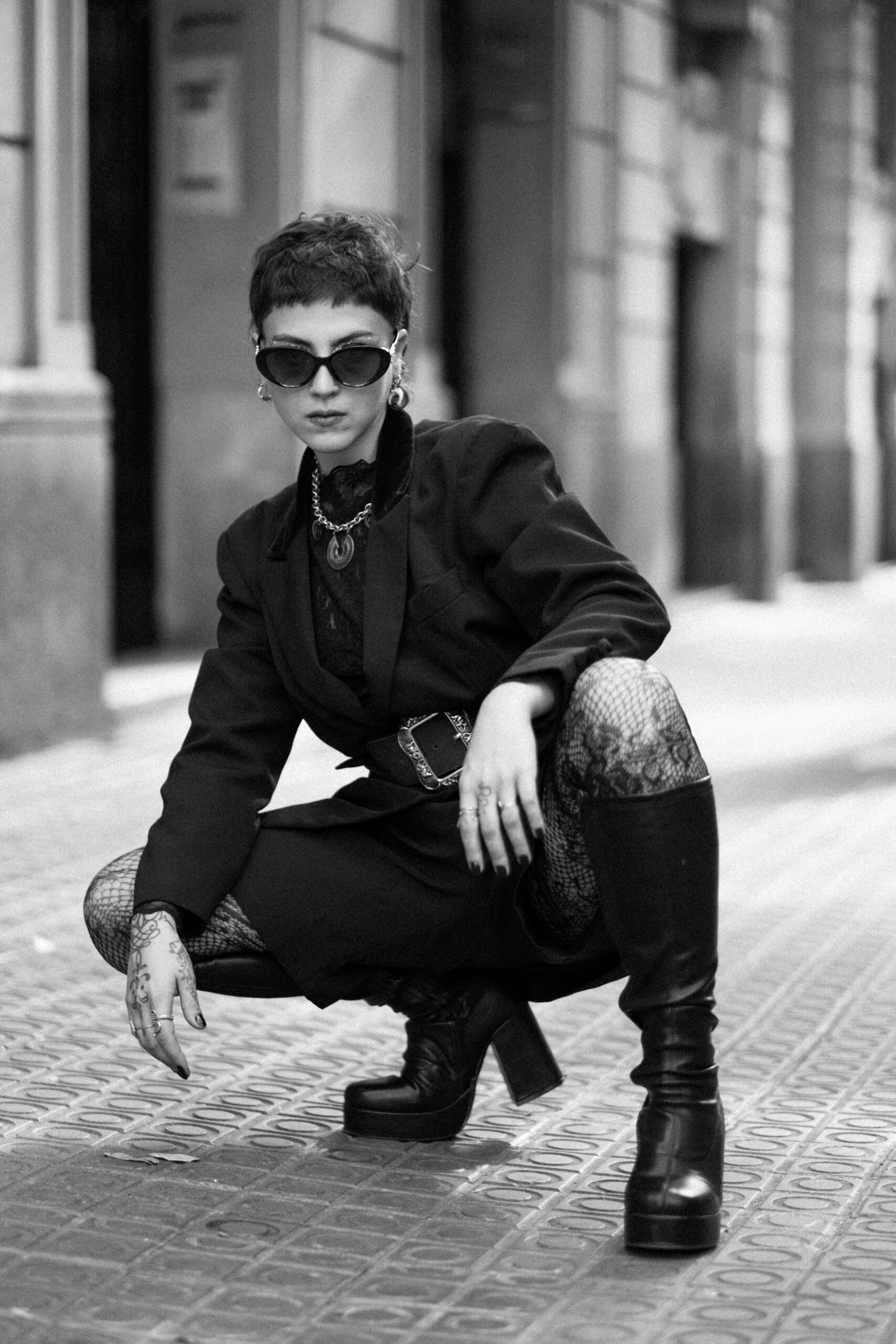 Fashion model photoshoot outdoors