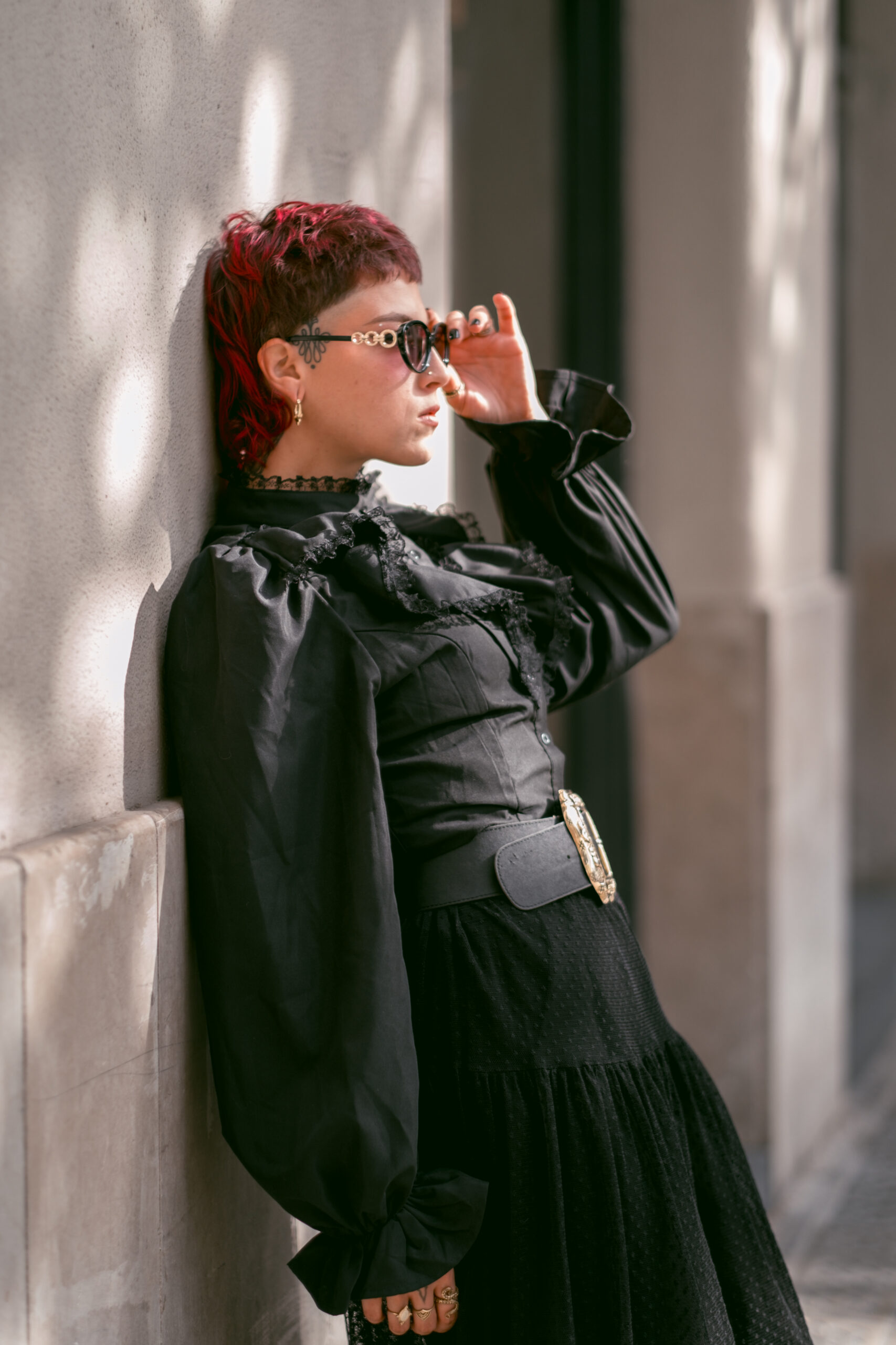 Fashion model photoshoot outdoors