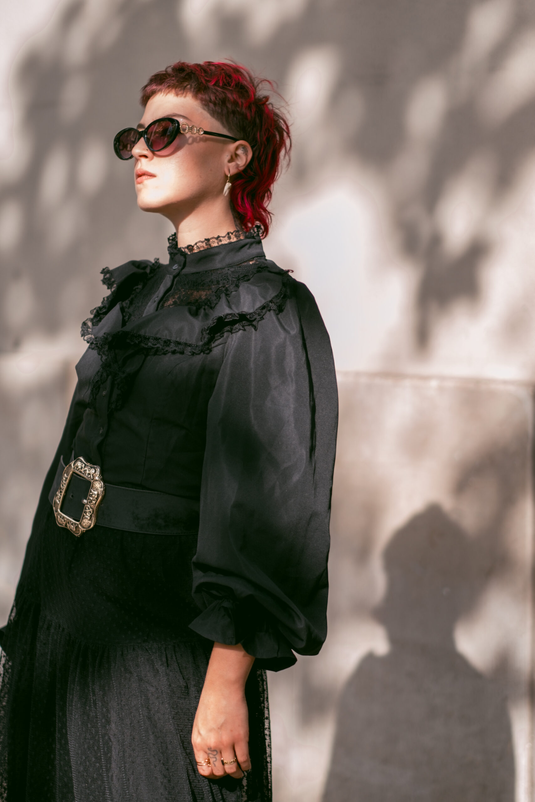 Fashion model photoshoot outdoors