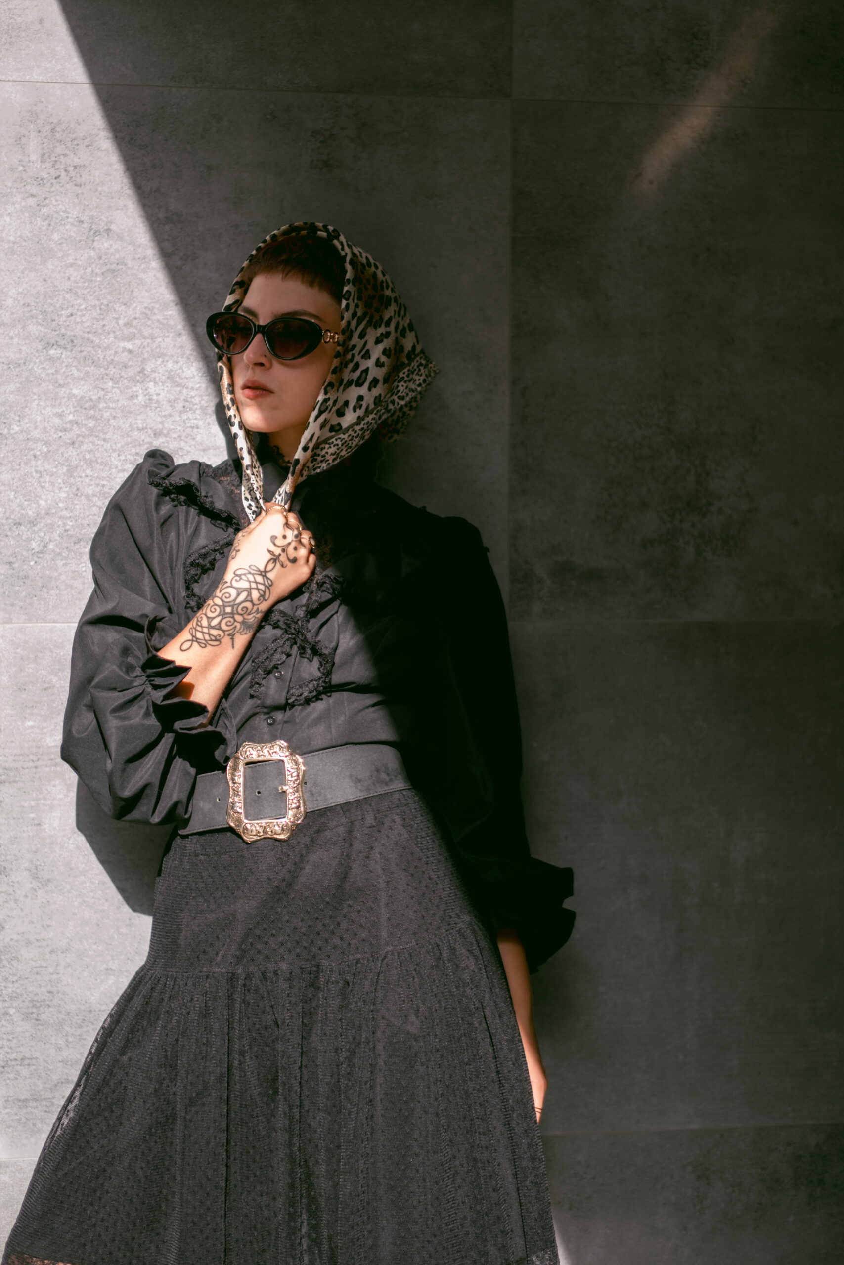 Fashion model photoshoot outdoors