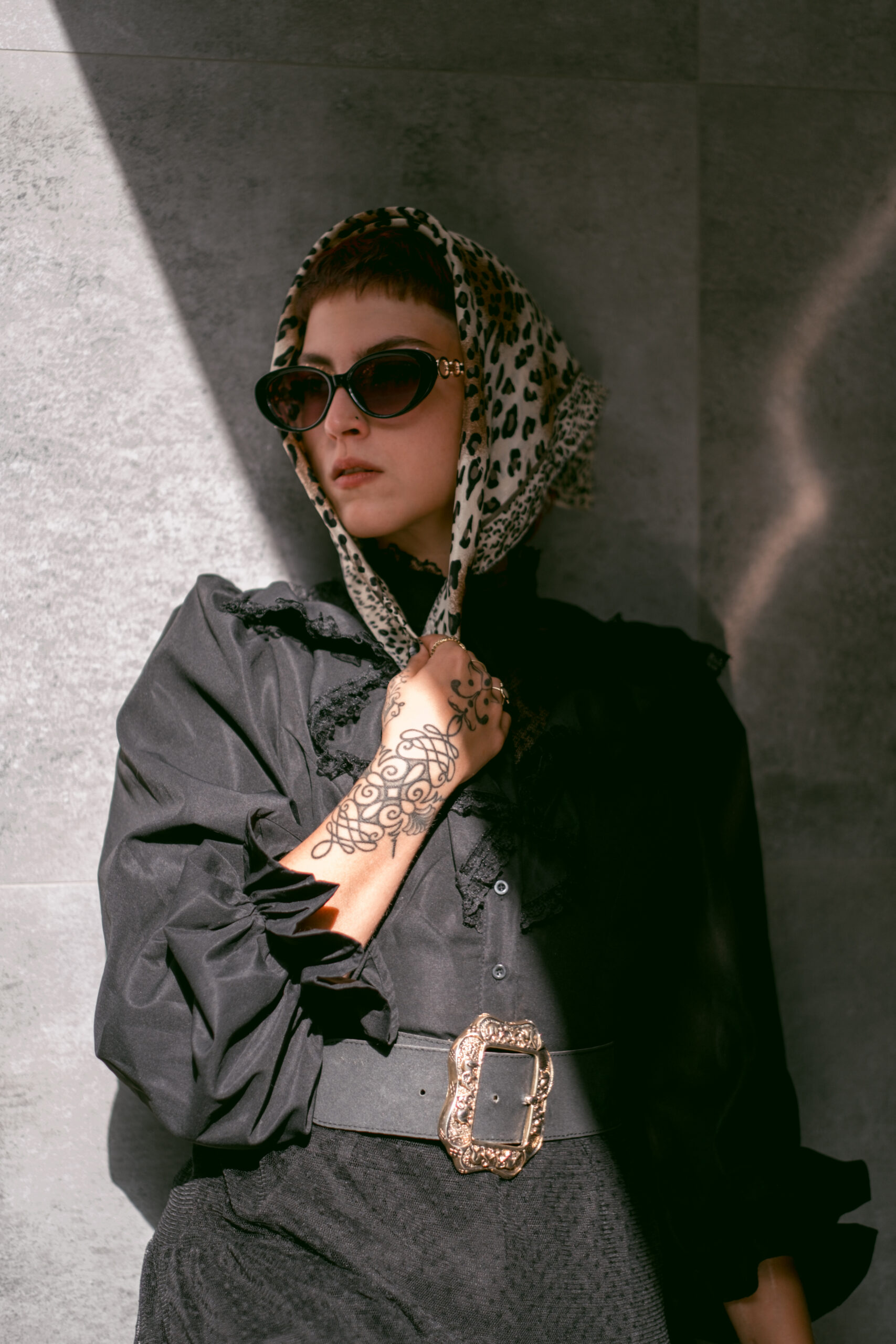 Fashion model photoshoot outdoors