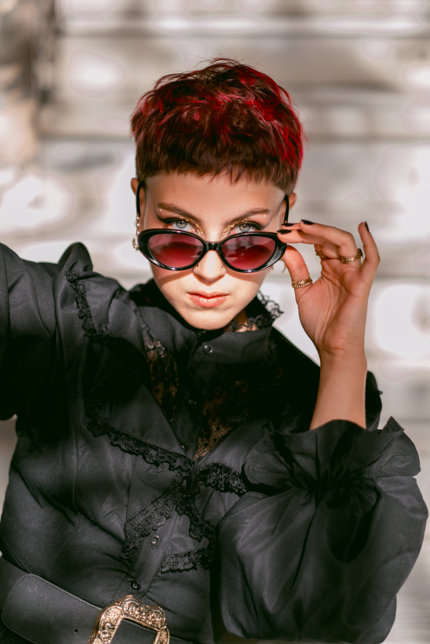 Fashion model photoshoot outdoors