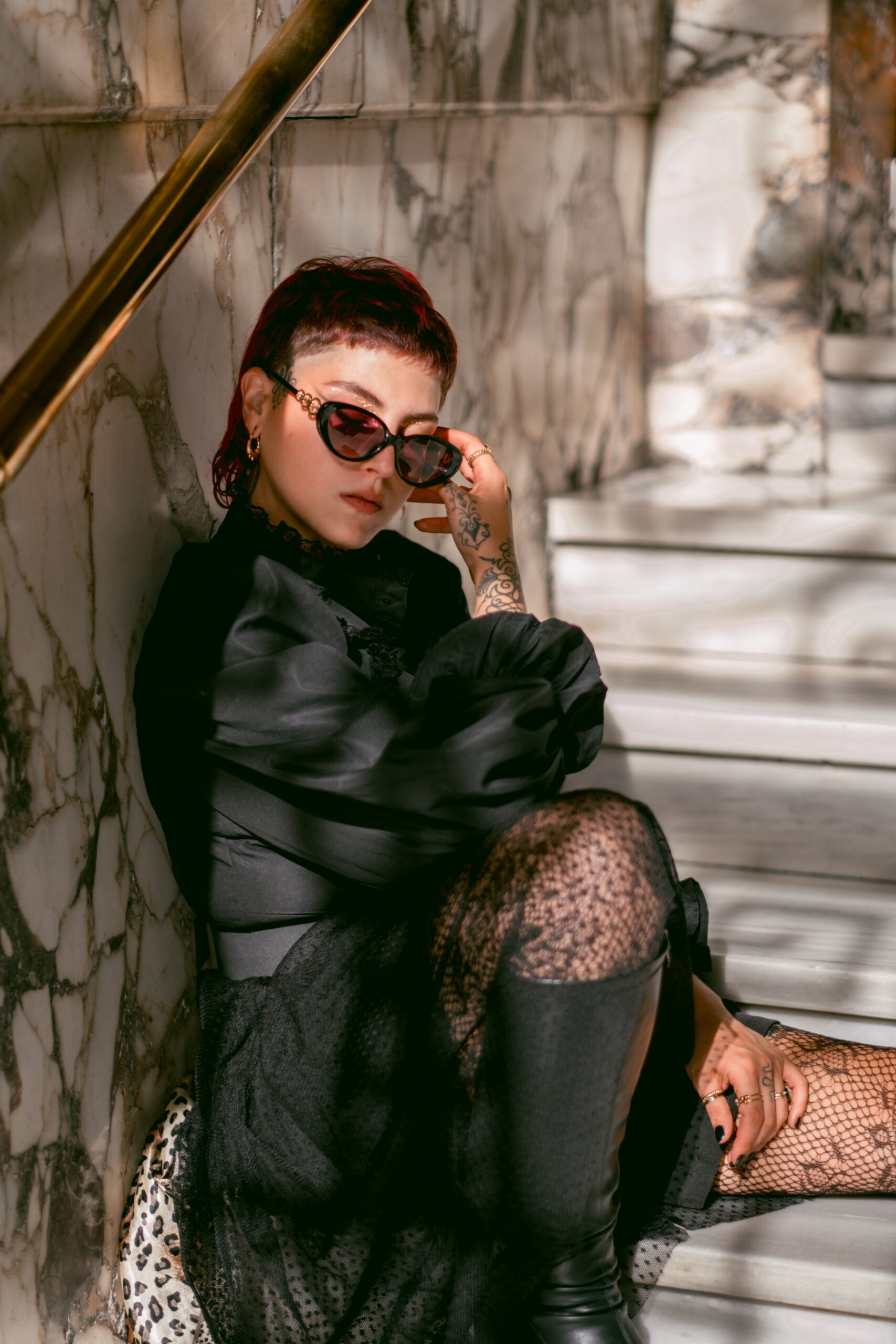 Fashion model photoshoot outdoors