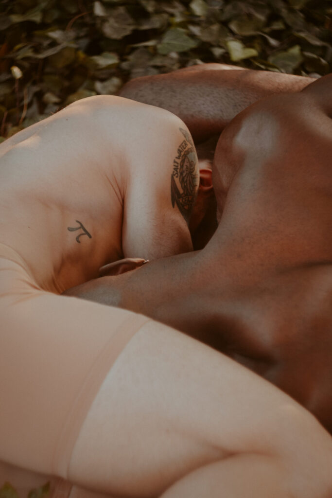 Male lingerie photoshoot in nature