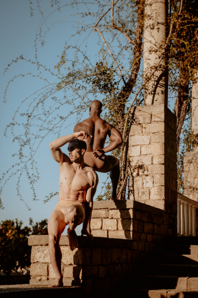 Male lingerie photoshoot in nature