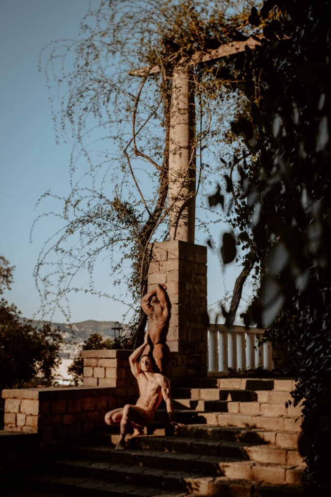 Male lingerie photoshoot in nature