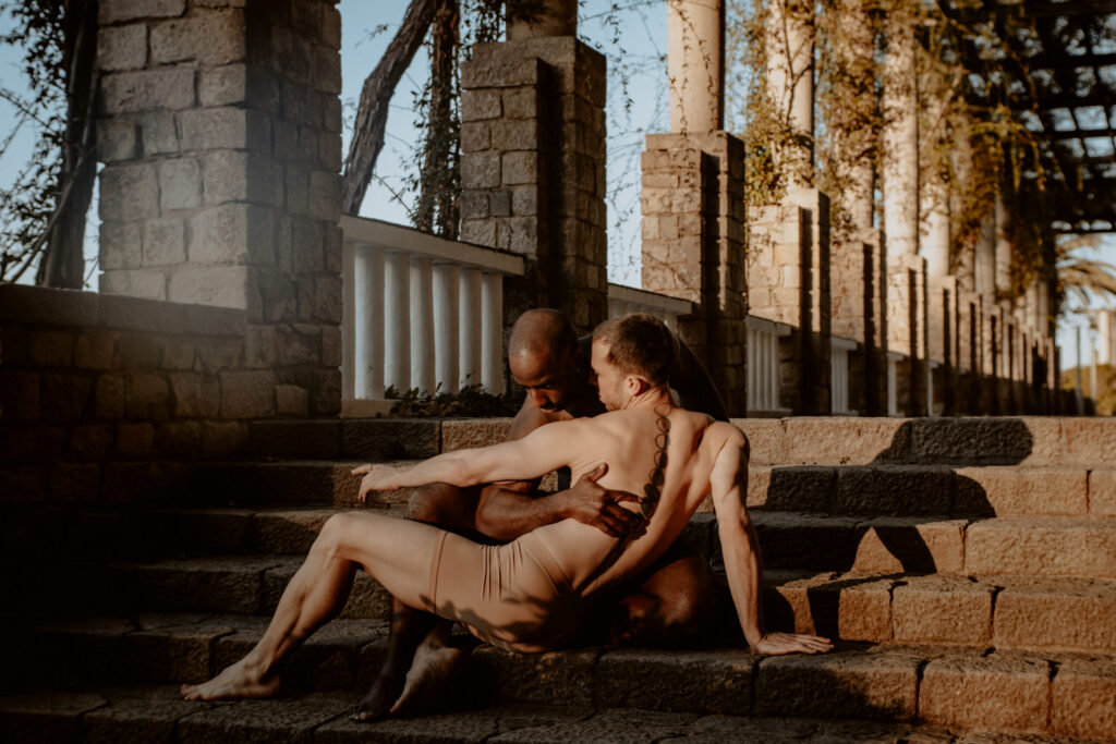 Male lingerie photoshoot in nature