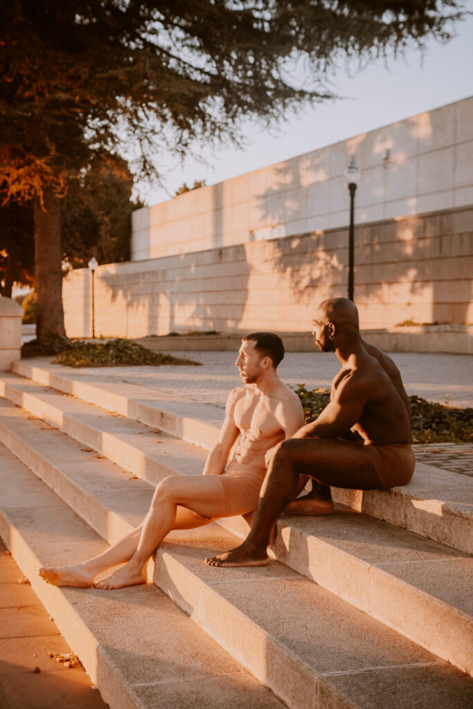 Male lingerie photoshoot in nature