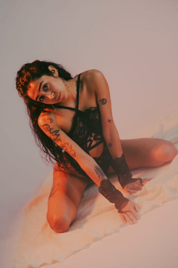 Lingerie photo session in studio